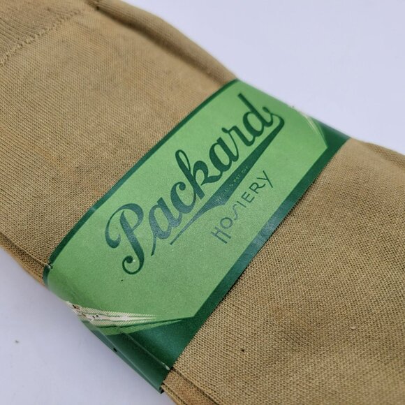 Vintage Men's Khaki Socks 6 Pair Fine Mercerized Cotton Packard Hosiery NOS - Picture 3 of 16